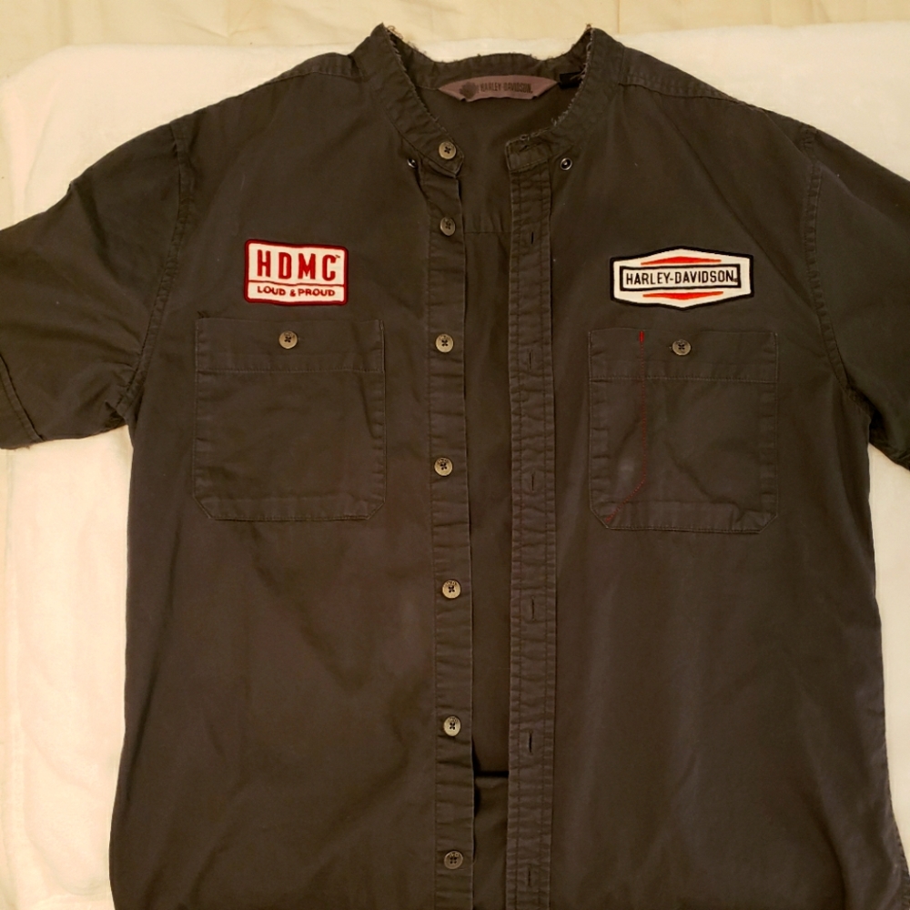 Authentic Harley Davidson Garage Shirt button up HD